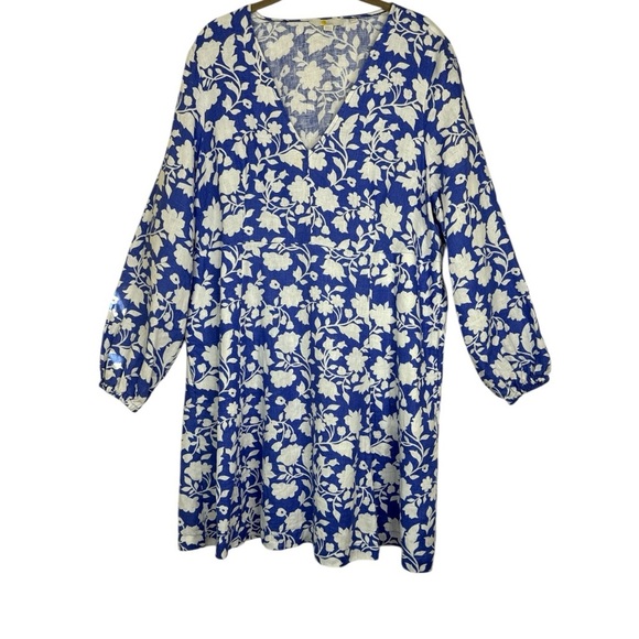 Boden Blue and White Floral Mini Dress - Picture 12 of 13